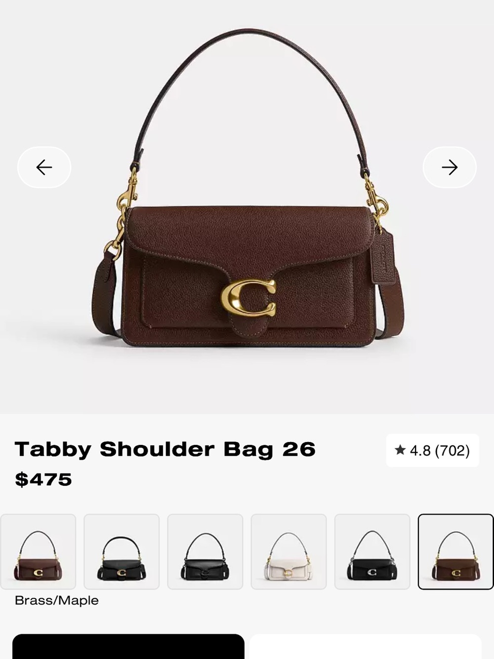 Coach Tabby Shoulder Bag 26 in Merlot with Brass Hardware